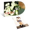 the album cover for T.A.T.U. - 200 Km/H In The Wrong Lane [Green/Gold Nugget Split Splatter]