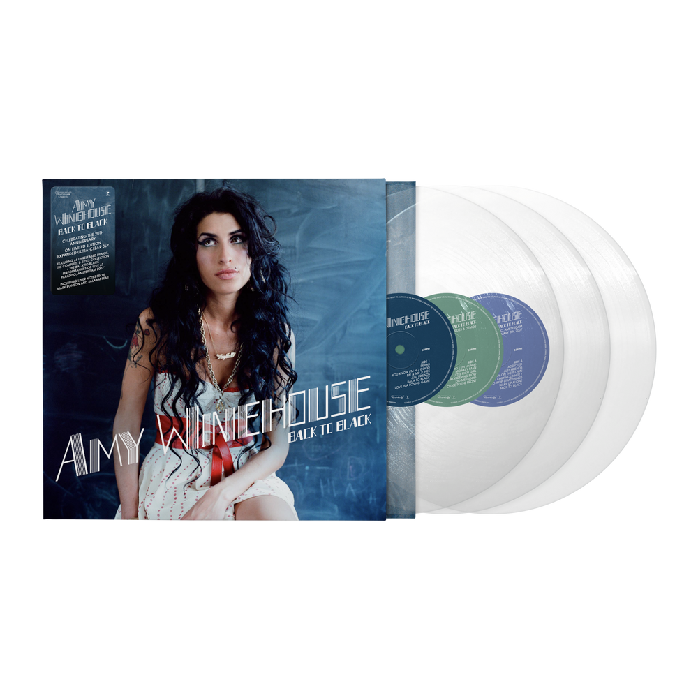the album cover for Amy Winehouse - Back To Black - 20th Anniversary [Deluxe Ultra Clear 3LP]