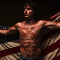 the album cover for Benson Boone - American Heart [Red, White, and Blue Marble LP]
