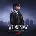 the album cover for Wednesday Addams / Nevermore Academy Orchestra - Wednesday: Season 2 (Original Soundtrack From the Netflix Series) [Purple and Black Blended Transparent Vinyl]