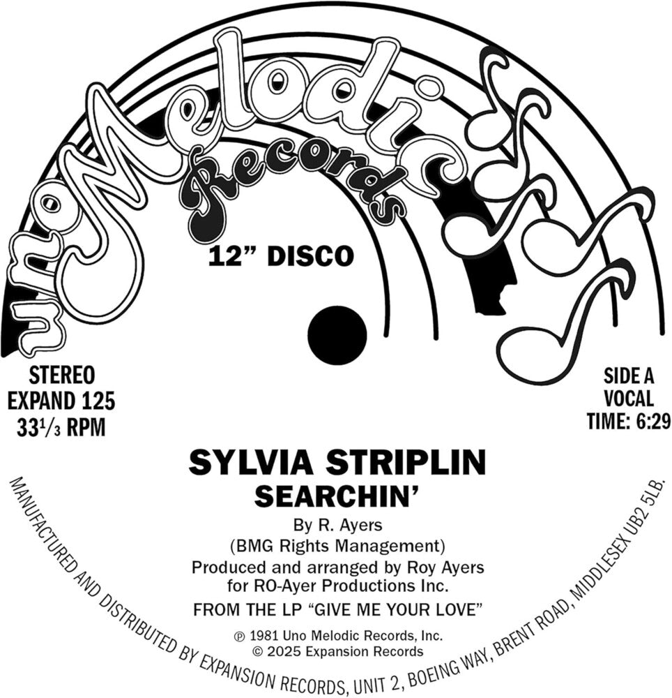 the album cover for Sylvia Striplin - Searchin (Uk)