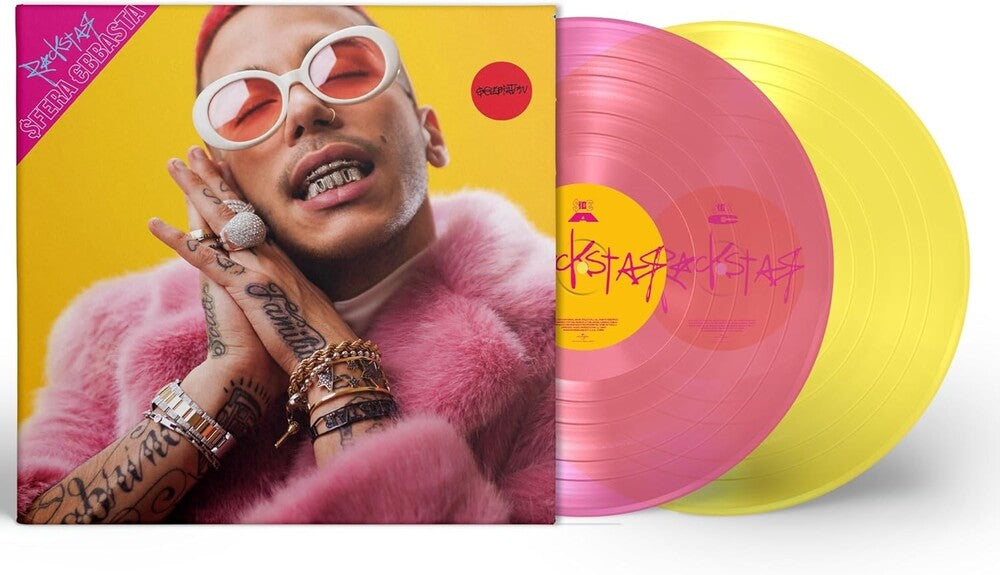 the album cover for Sfera Ebbasta - Rockstar ($Elebration) - Pink & Yellow Vinyl (Pnk)