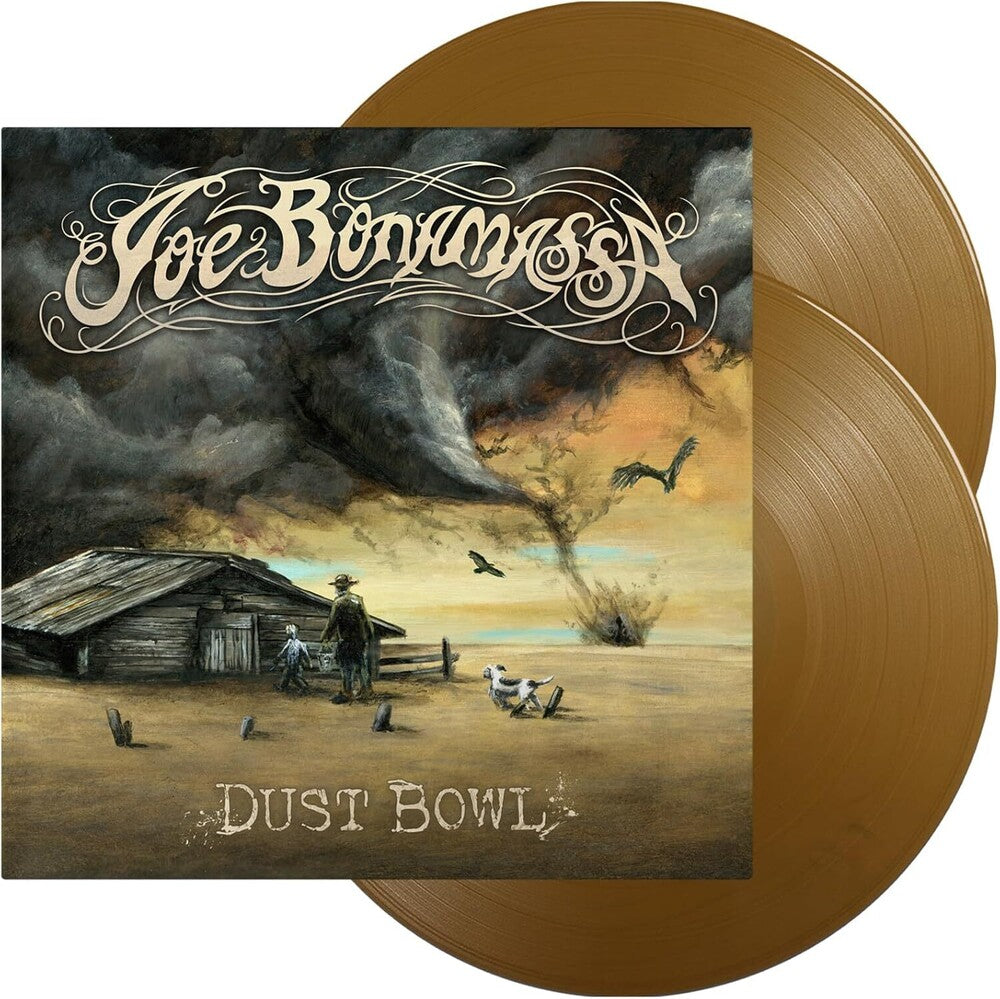 the album cover for Joe Bonamassa - Dust Bowl - Gold Vinyl [Colored Vinyl] (Gol) (Uk)