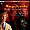 the album cover for Harpo Marx - Harpo Speaks! - The Riverside Symphony Concert featuring Peter and the Wolf