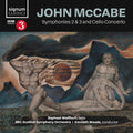 the album cover for RAPHAEL WALLFISCH - John Mccabe: Symphonies 2 & 3 & Cello Concerto