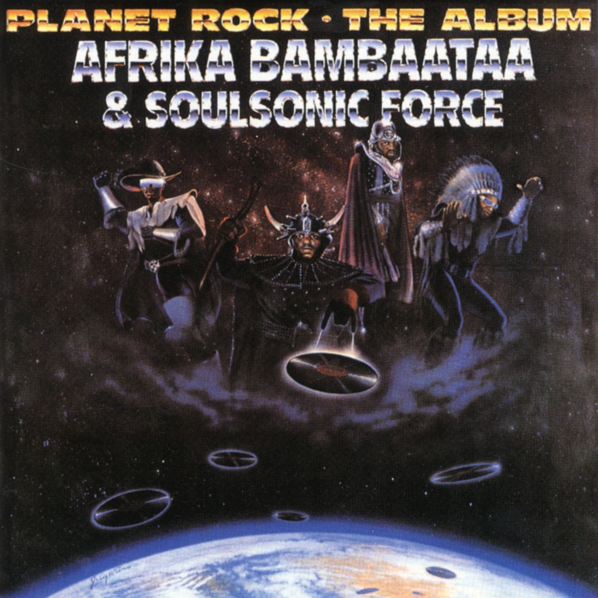 Afrika Bambaataa & The Soulsonic Force — Planet Rock: The Album, vinyl LP album cover