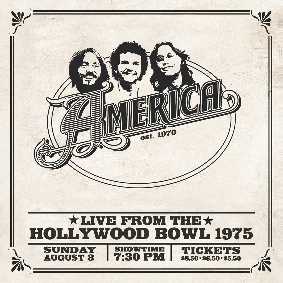 America — America: Live From The Hollywood Bowl 1975, vinyl LP album cover