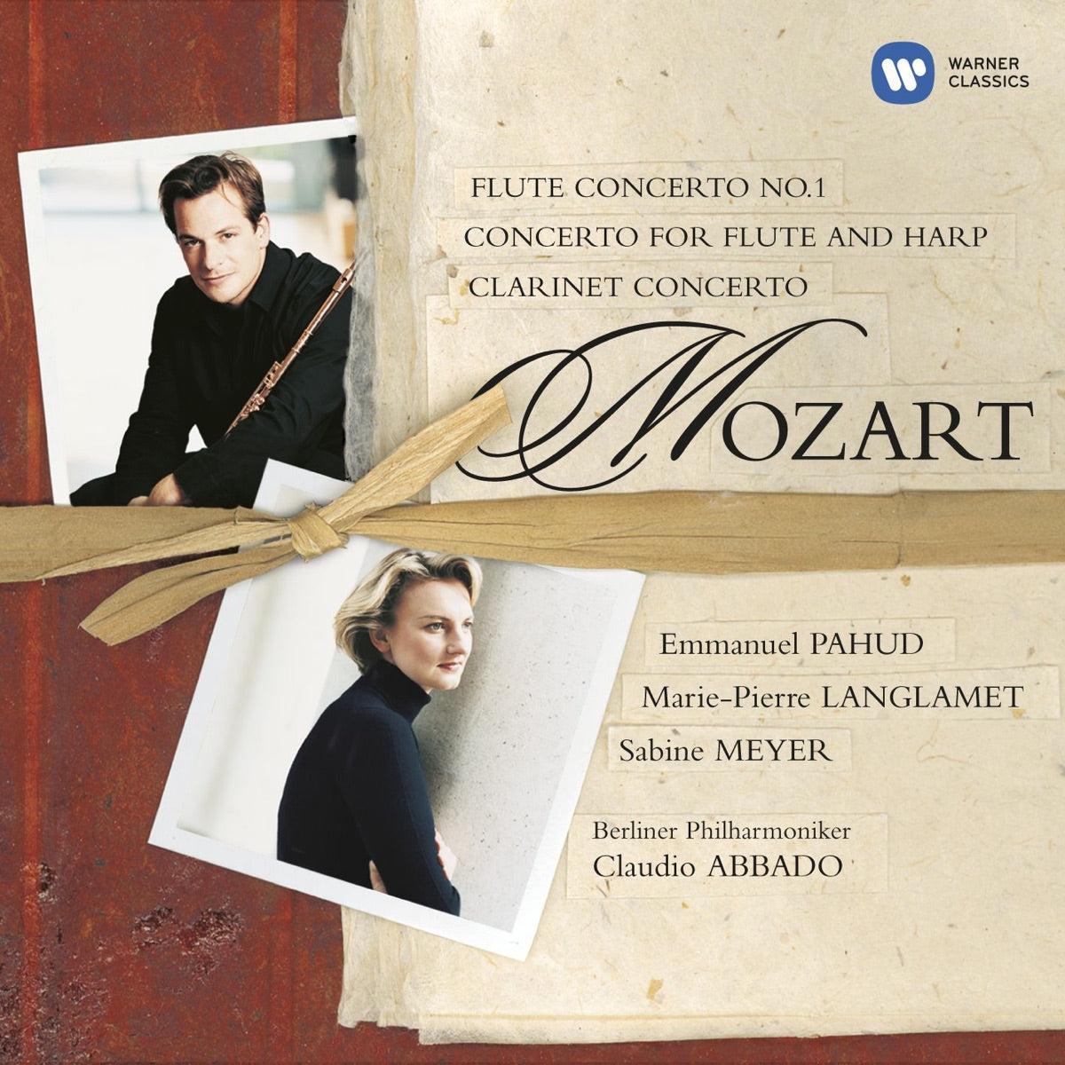 Berlin Philharmonic, Emmanuel Pahud, Sabine Meyer, Claudio Abbado & Marie-Pierre Langlamet — Mozart: Flute, Flute & Harp & Clarinet Concerti, vinyl LP album cover