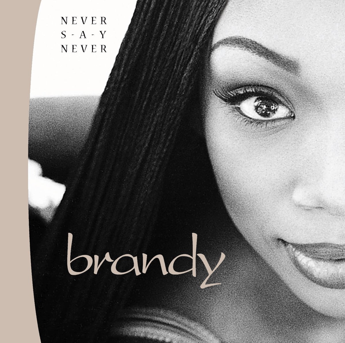 Brandy — Never Say Never, vinyl LP album cover