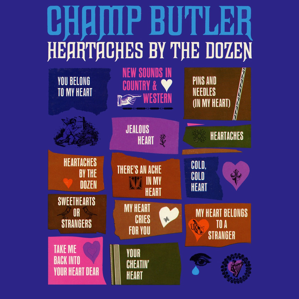 Champ Butler — Heartaches By the Dozen, vinyl LP album cover