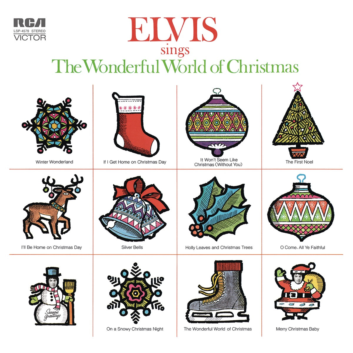 Elvis Presley — Elvis Sings the Wonderful World of Christmas, 7-inch vinyl single album cover
