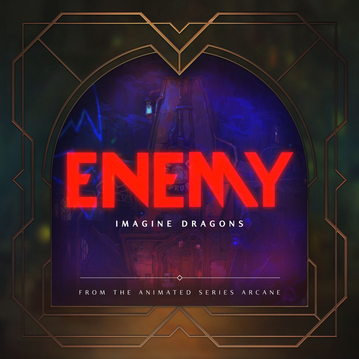 Imagine Dragons, Arcane & League of Legends Music — Enemy (From the series "Arcane League of Legends") - Single, vinyl LP album cover
