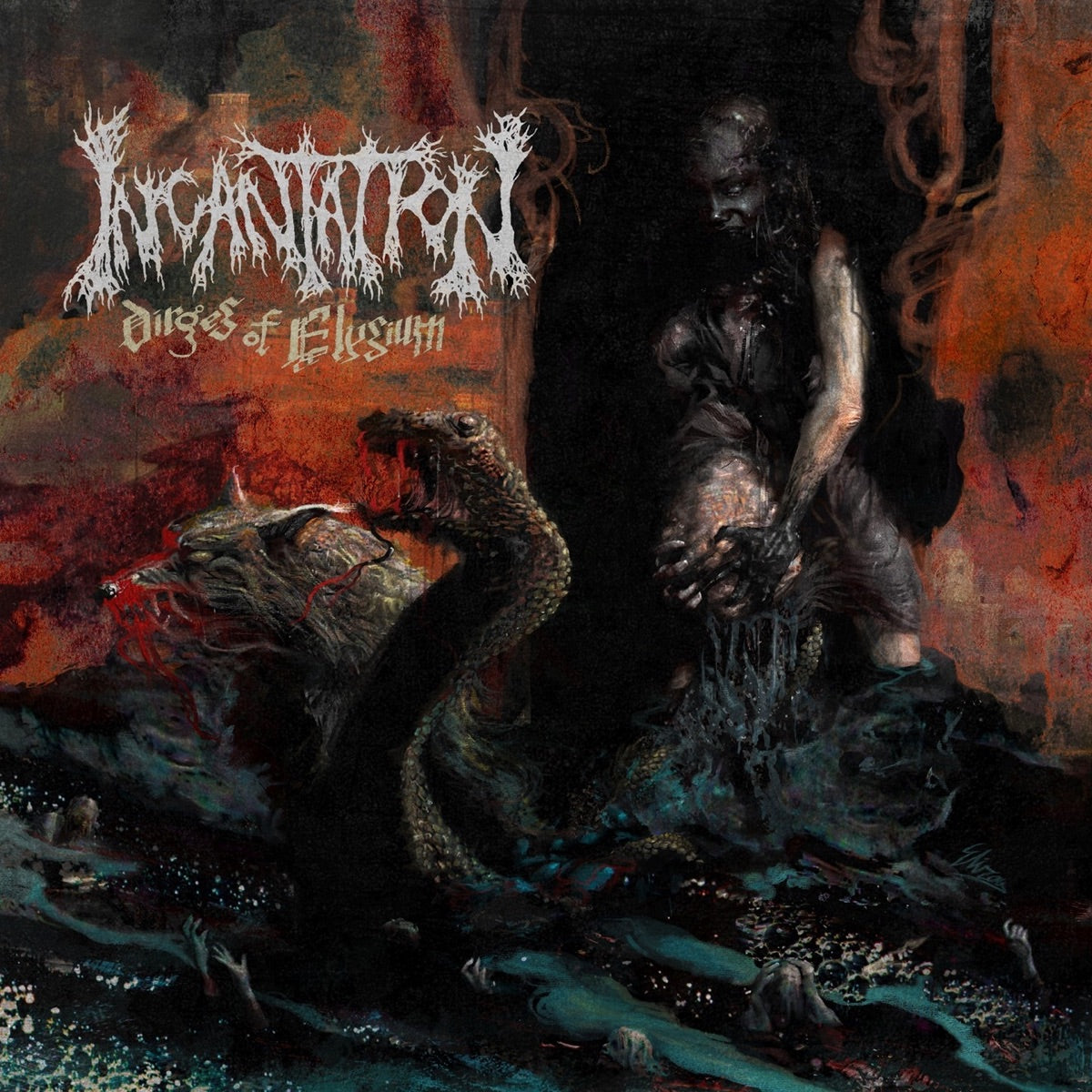 Incantation — Dirges of Elysium, vinyl LP album cover