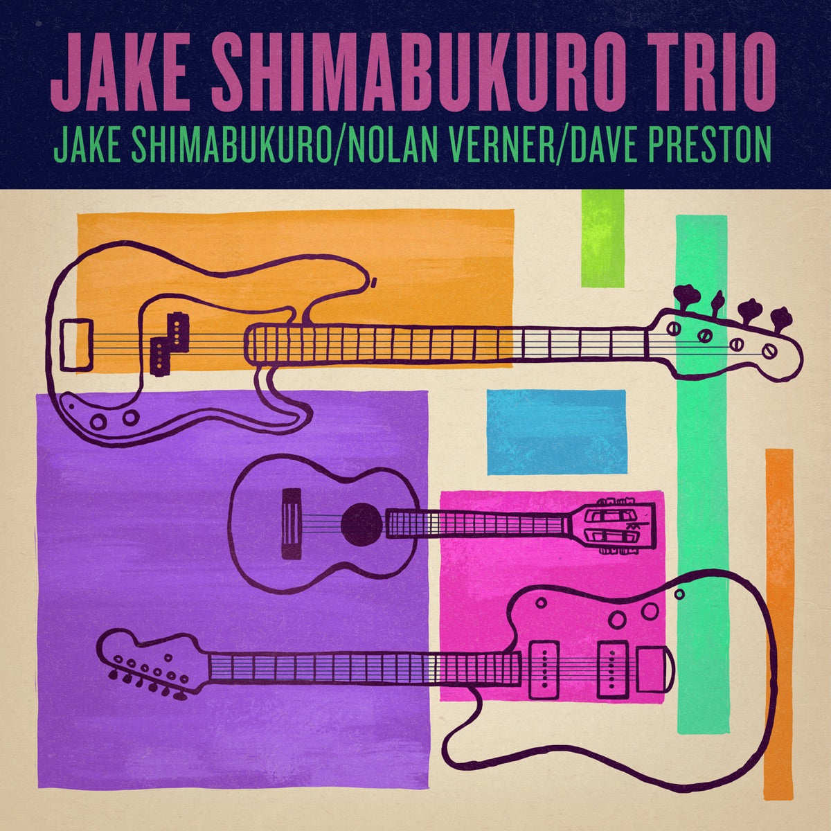 Jake Shimabukuro, Nolan Verner & Dave Preston — Trio, vinyl LP album cover