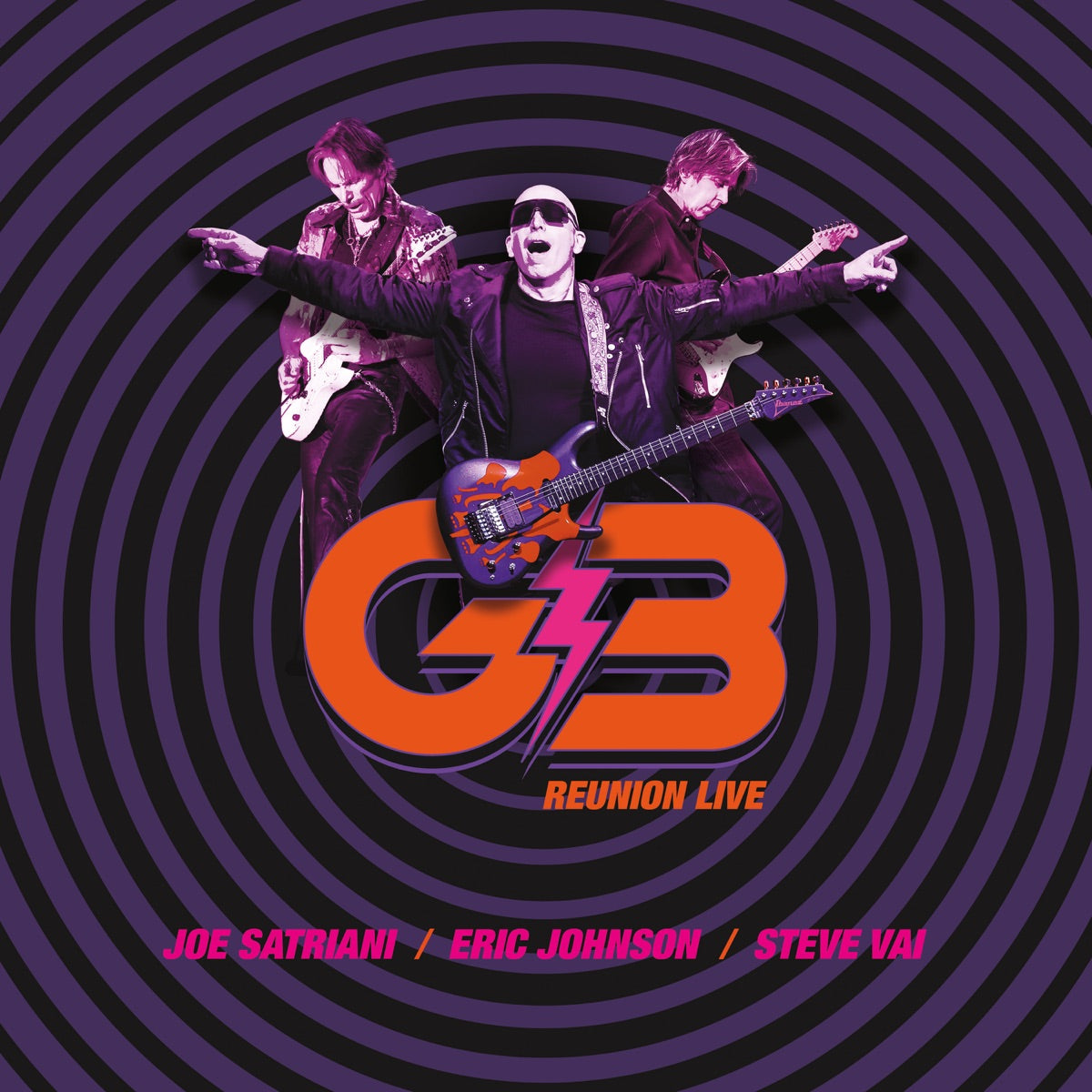 Joe Satriani, Eric Johnson & Steve Vai — G3: 25th Anniversary Reunion Tour (Live), vinyl LP album cover