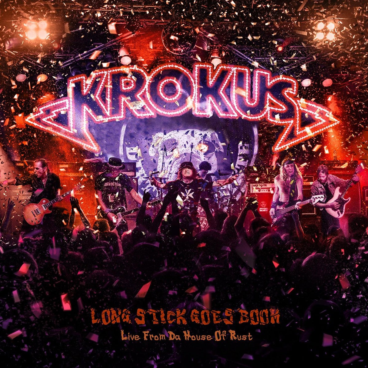 Krokus — Long Stick Goes Boom: Live from Da House of Rust, vinyl LP album cover