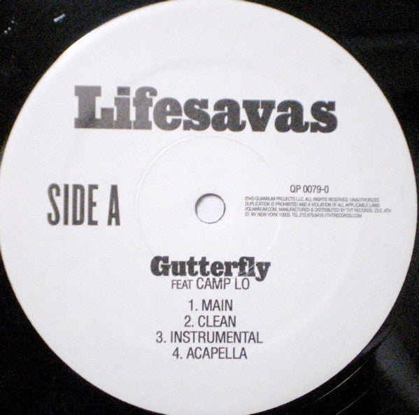 Lifesavas — Gutterfly / A Serpent's Love, vinyl LP album cover