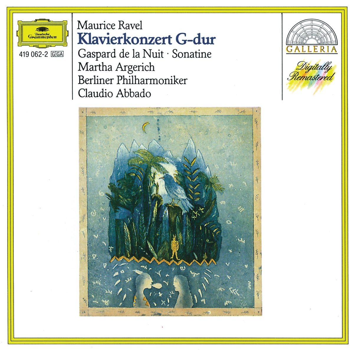Martha Argerich, Berlin Philharmonic & Claudio Abbado — Ravel: Piano Concerto in G, Gaspard de la Nuit, Sonatine, vinyl LP album cover