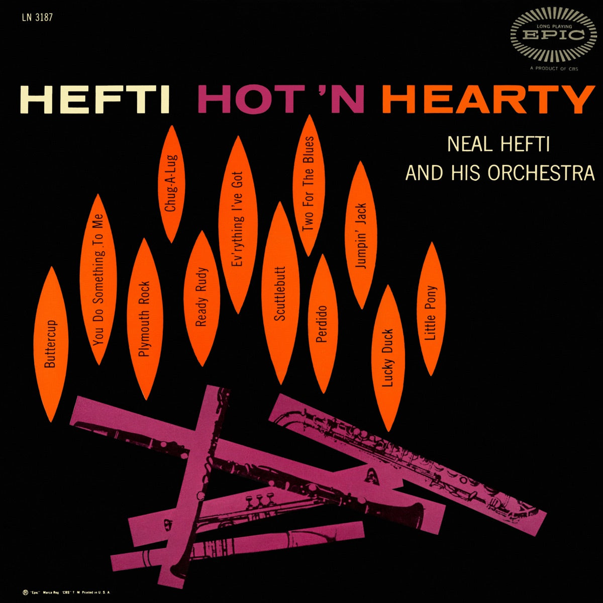 Neal Hefti and His Orchestra — Hefti Hot 'n Hearty, 7-inch vinyl single album cover
