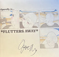 Operelly — *FLUTTERS AWAY* + Handwriting Practice No. 1, vinyl LP album cover