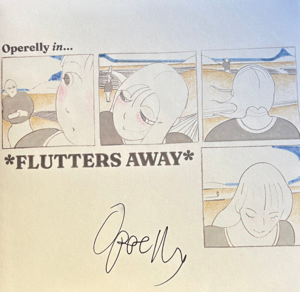 Operelly — *FLUTTERS AWAY* + Handwriting Practice No. 1, vinyl LP album cover