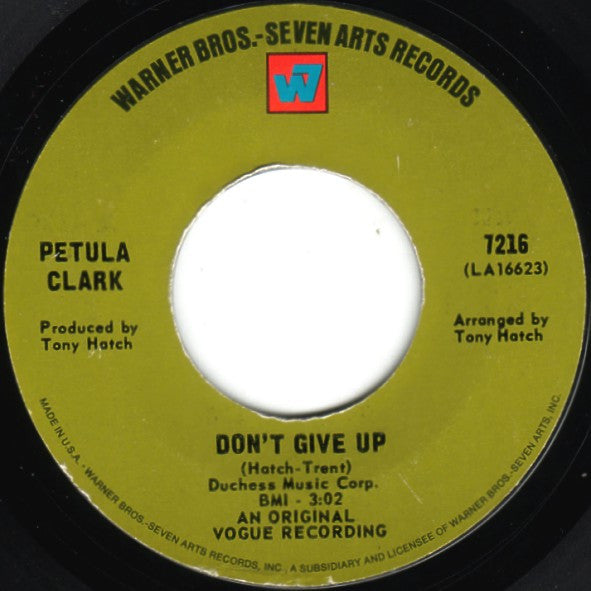 Petula Clark — Don't Give Up, vinyl LP album cover