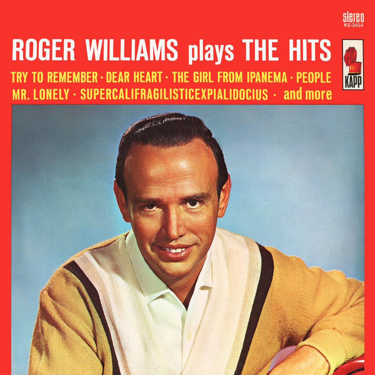 Roger Williams — Roger Williams Plays The Hits, vinyl LP album cover