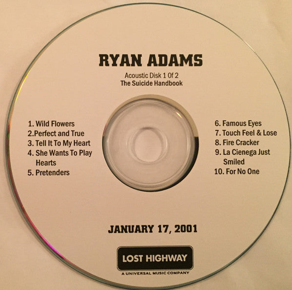 Ryan Adams — The Suicide Handbook, vinyl LP album cover