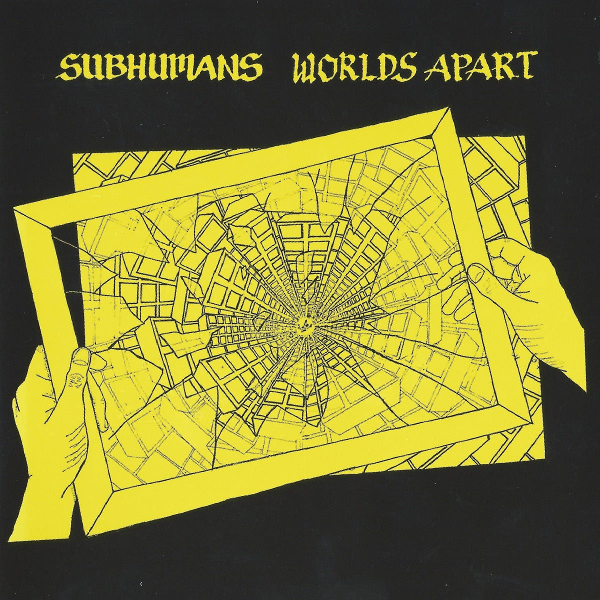 Subhumans — Worlds Apart, vinyl LP album cover
