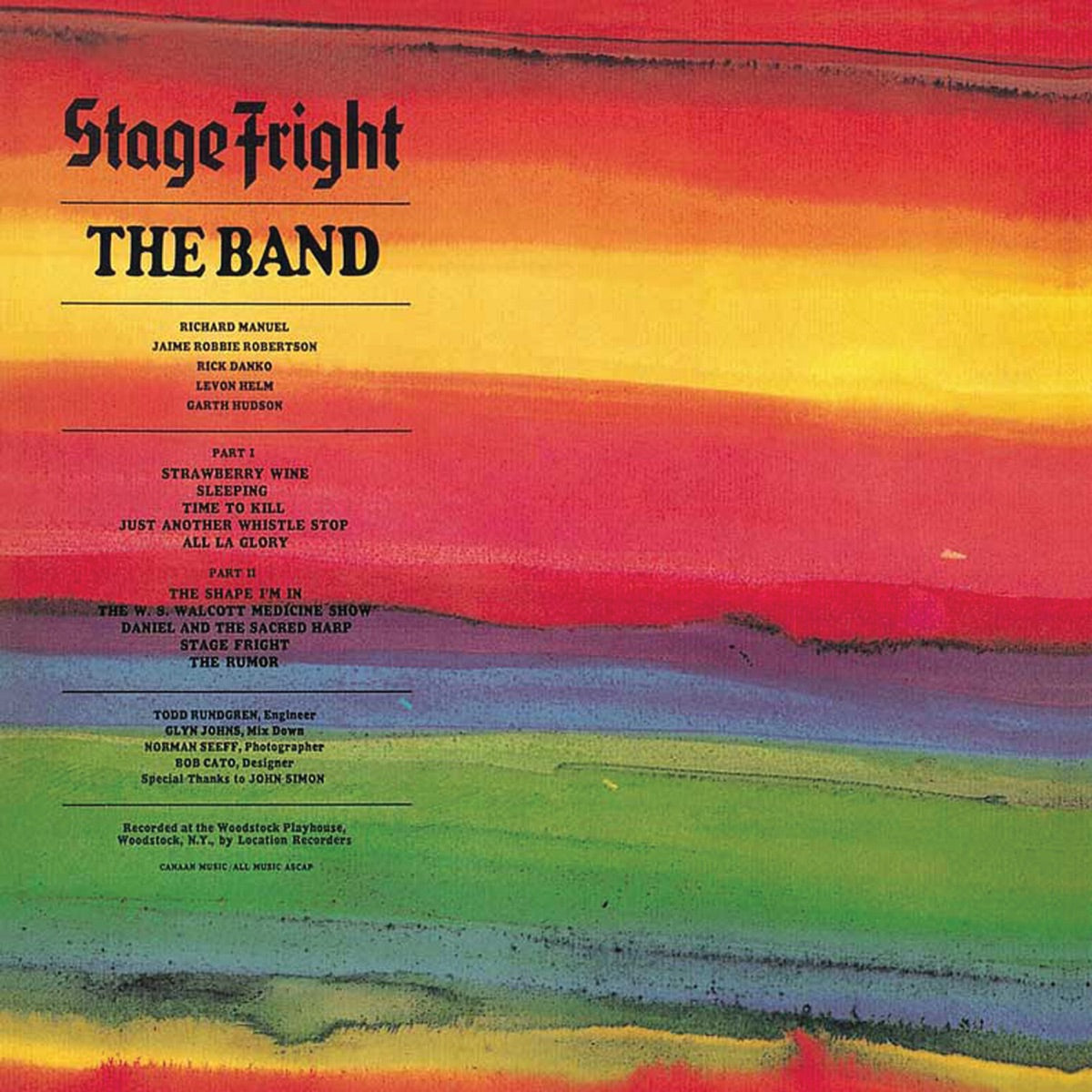 The Band — Stage Fright (Remastered), vinyl LP album cover