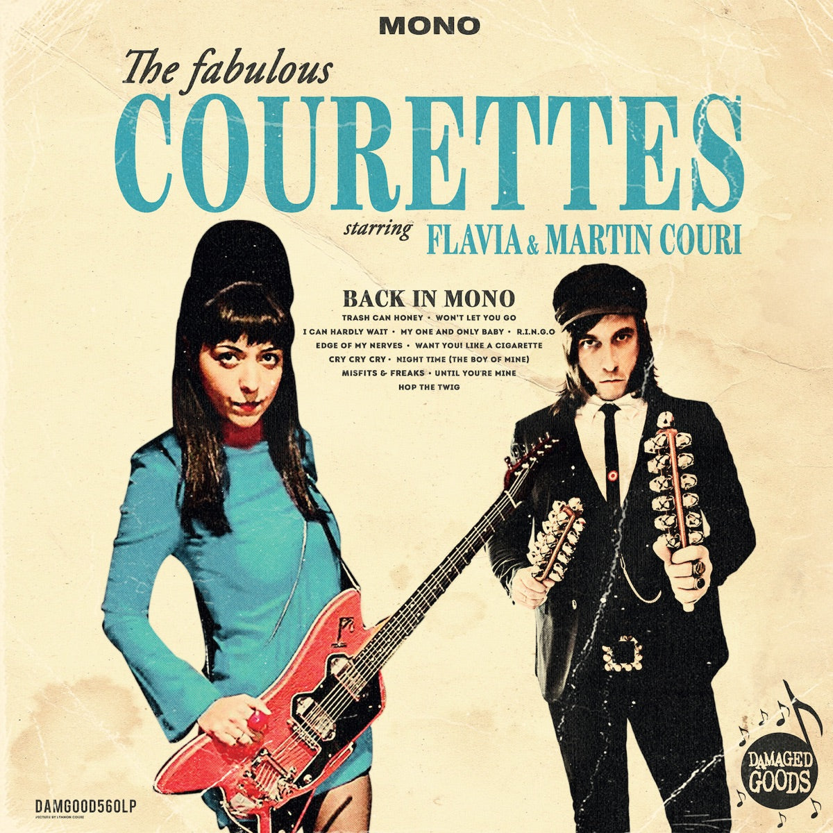 The Courettes — Back In Mono, vinyl LP album cover