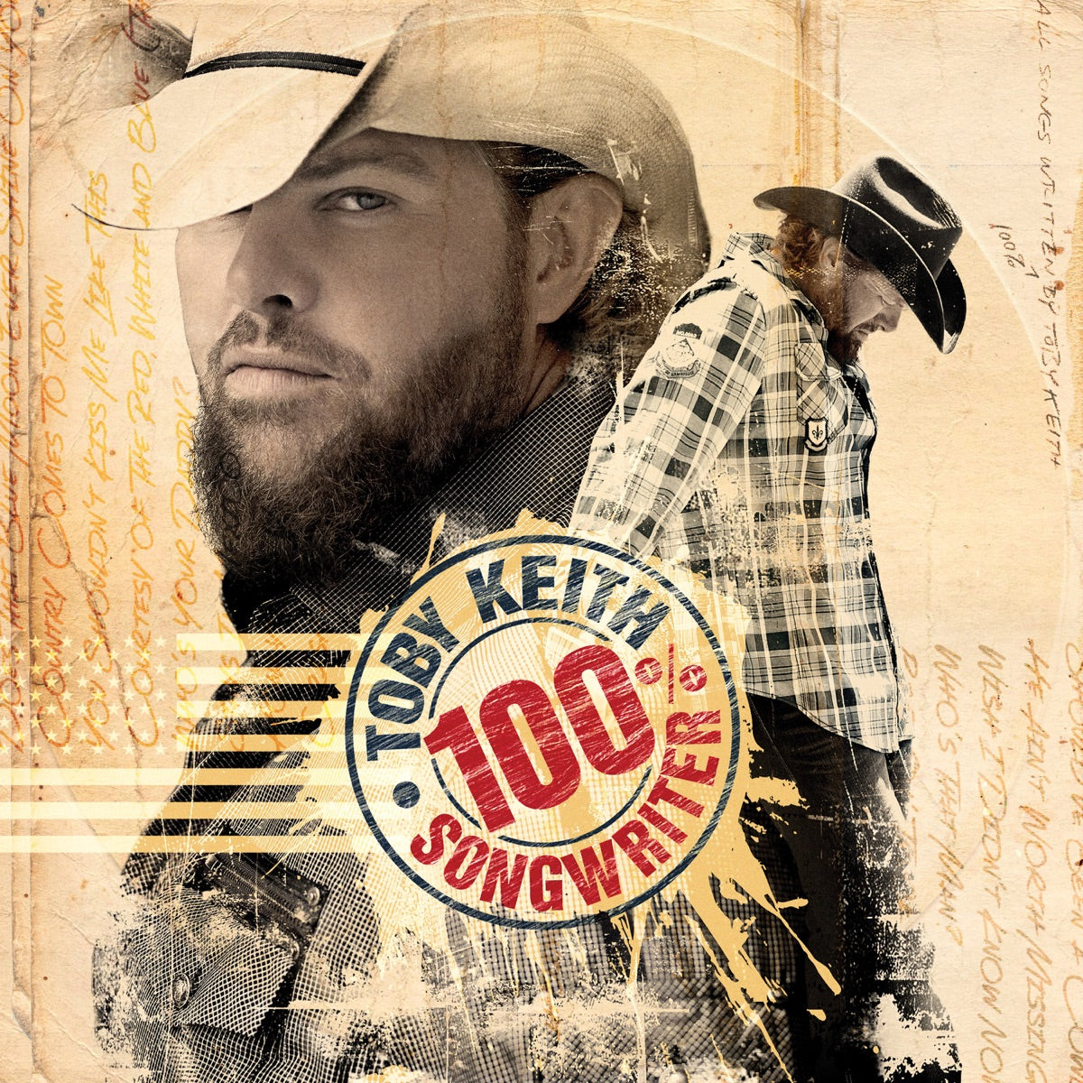 Toby Keith — 100% Songwriter (Bonus Track Edition), vinyl LP album cover