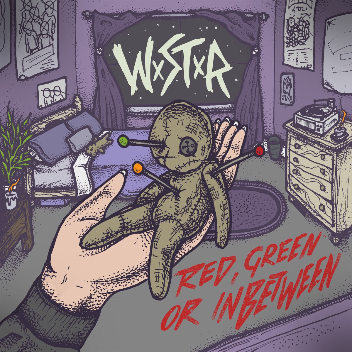 WSTR — Red, Green Or Inbetween, vinyl LP album cover